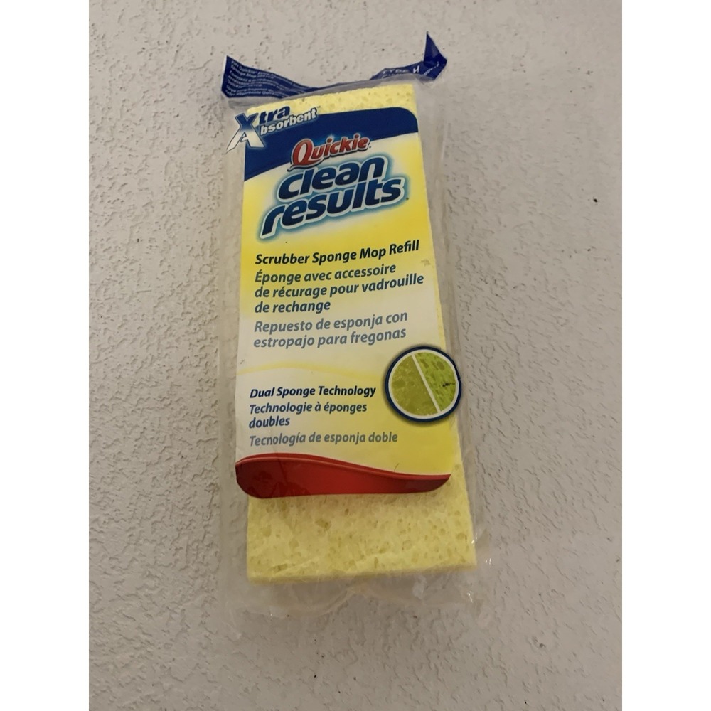Quickie Clean Results Scrubber Sponge Yellow Mop Refill Type H #0472CR New